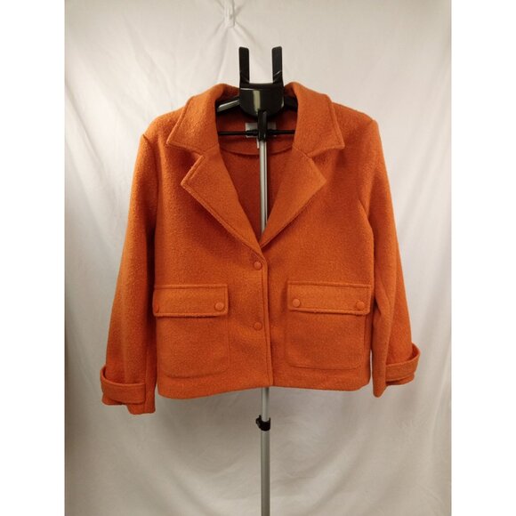 Tribal Jeans Women's Burnt Orange Waist Length Peacoat Size Large - Picture 1 of 10